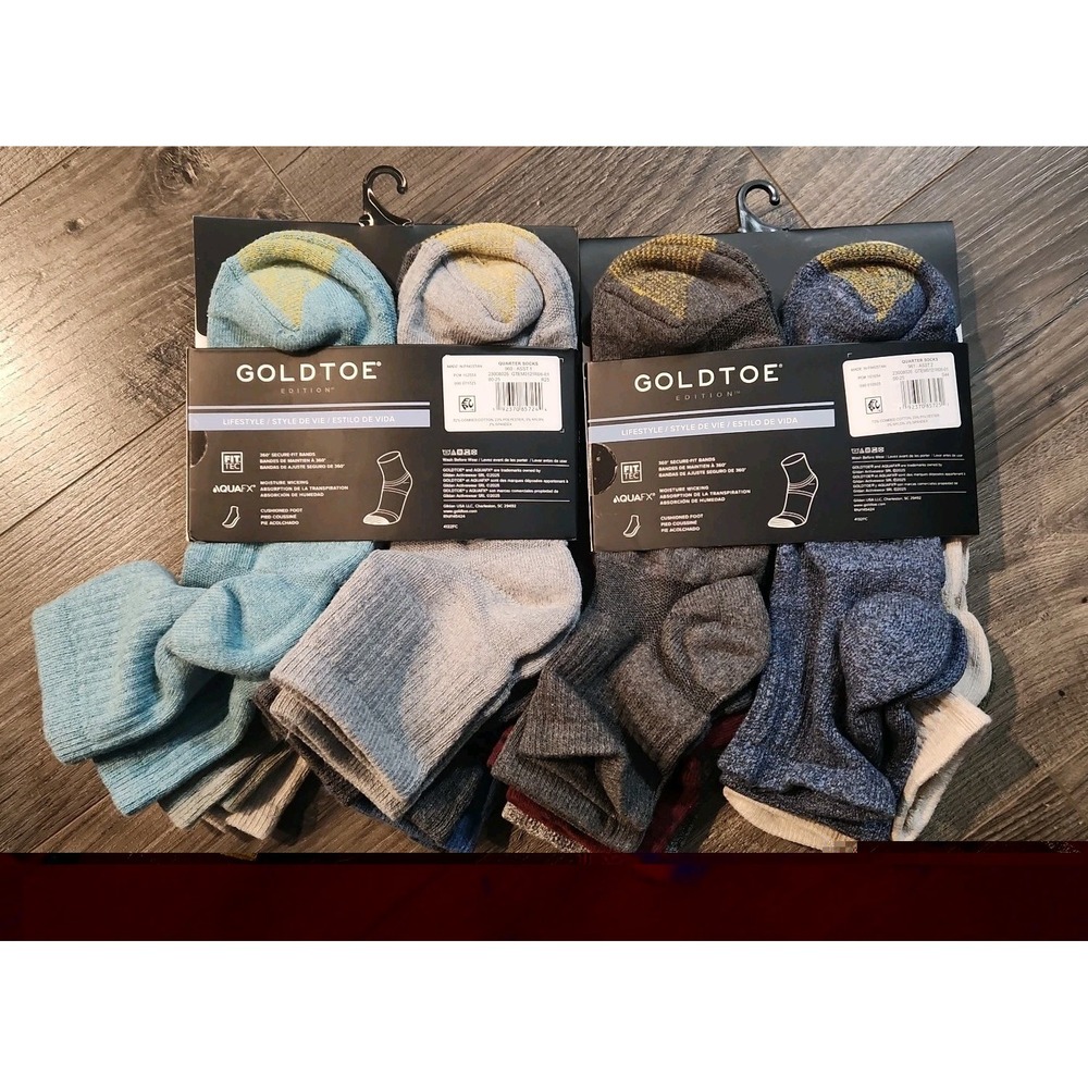 2 Gold Toe-Lifestyle Men's 6 Pack Cushioned Quarter Socks 6-12.5 Multicolor New - Picture 2 of 7